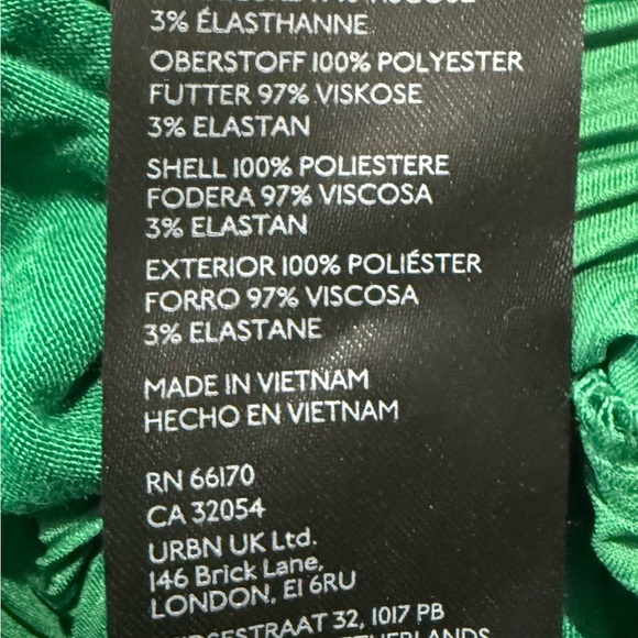 Anthropologie Green Wrap Tie Front Puff Sleeve Midi Dress - Picture 10 of 10